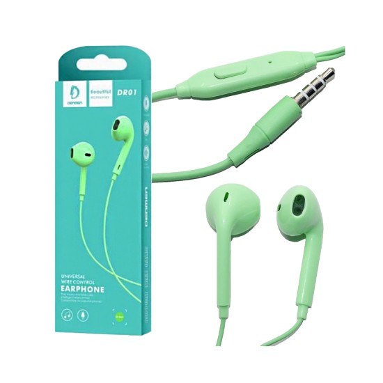 DENMEN WIRE CONTROL EARPHONES DR01 GREEN